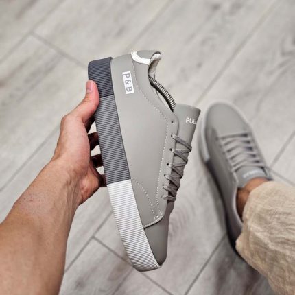 کفش کتونی مردانه مدل پول اند بیر طوسی روشن سایز 40 41 42 43 44