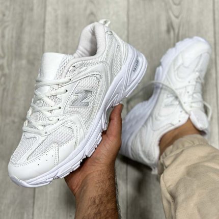 کتونی نیوبالانس سفید مردانه زنانه رویه بافت-کد 6767