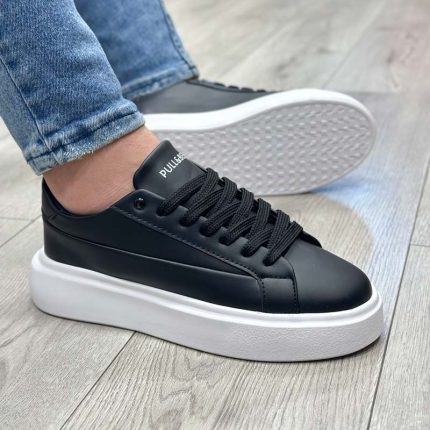 کفش ونس مردانه رنگ مشکی سفید مدل پول اند بیر pull&bear کد 2930